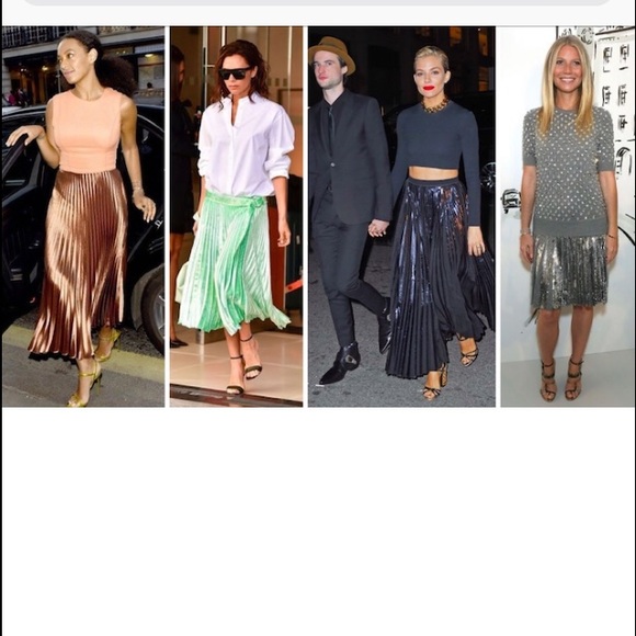 ZARA PLEATED METALLIC SKIRT - Picture 5 of 5